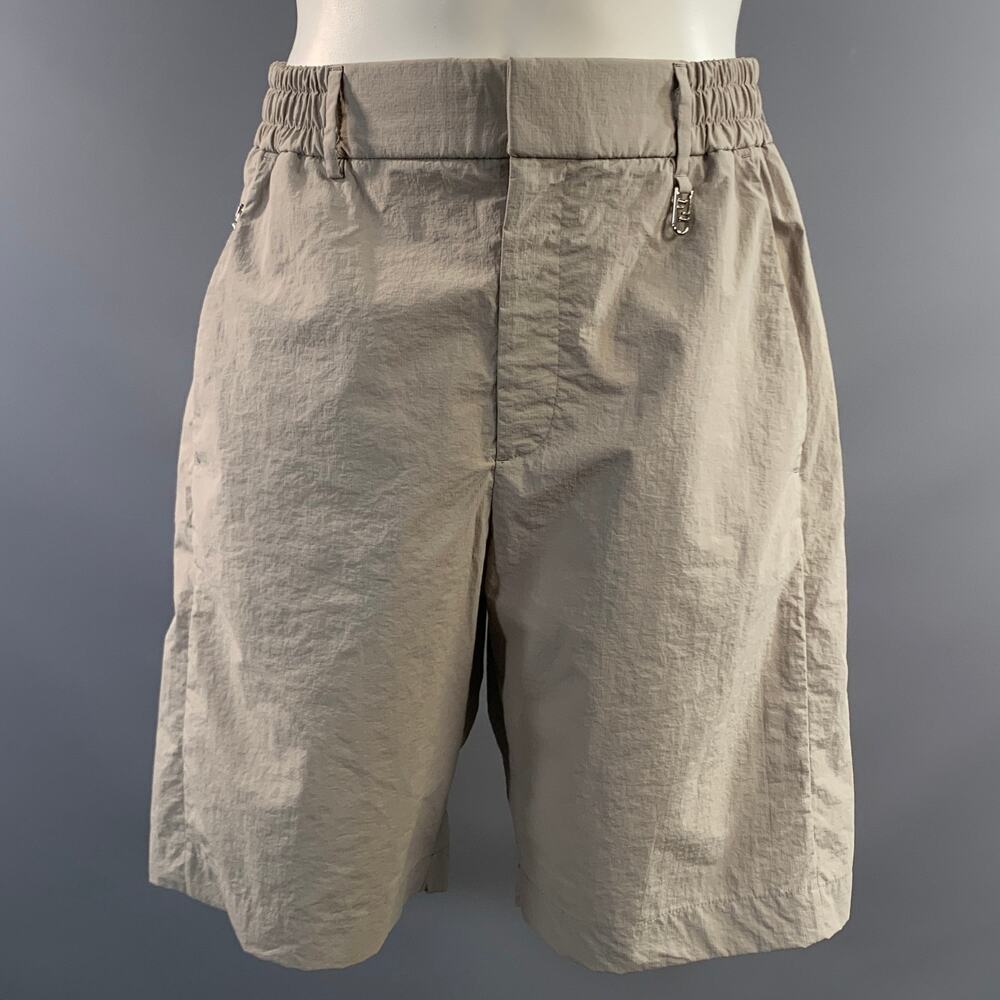 FENDI Size 34 Light Grey Polyamide Elastic Waistband Shorts